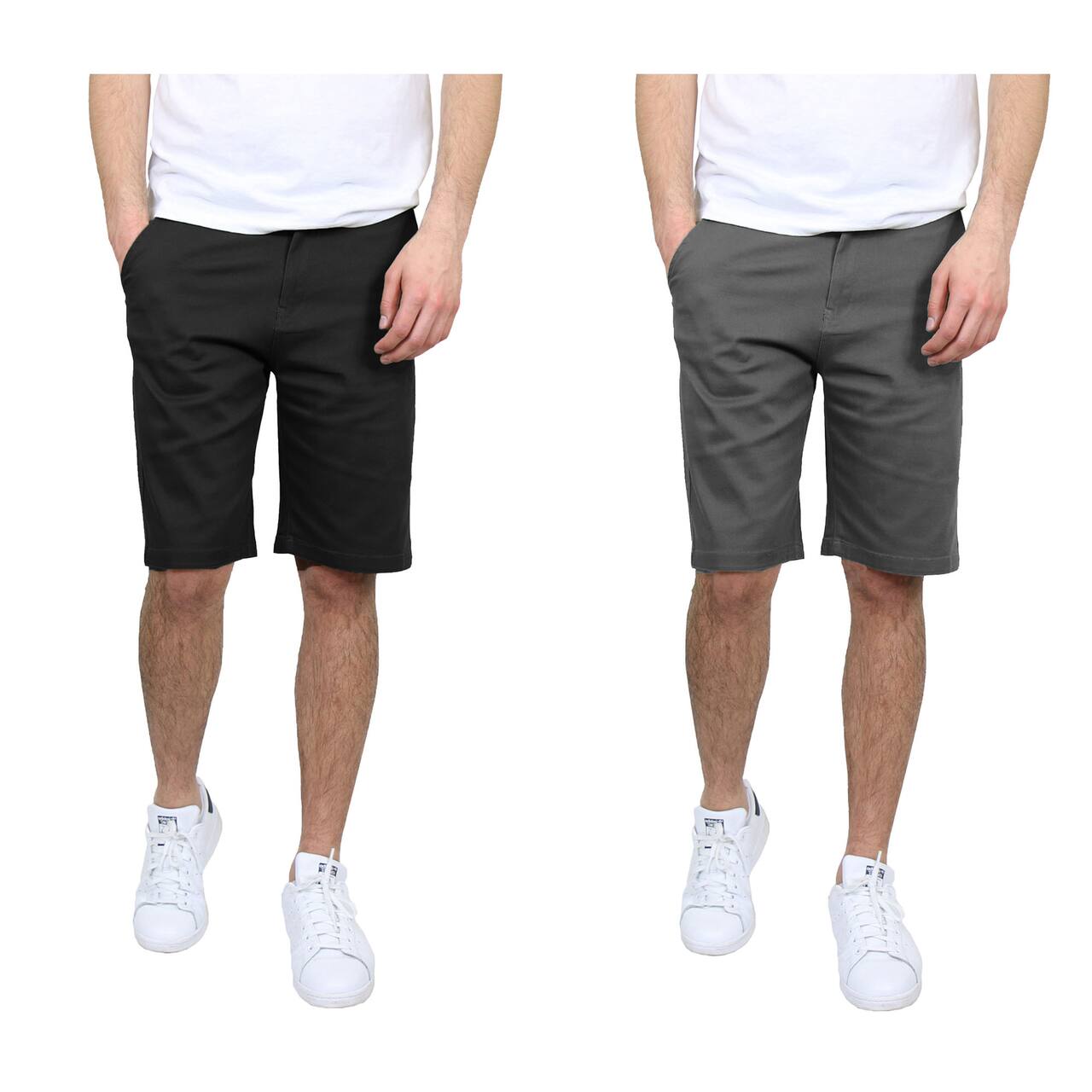 Galaxy by Harvic Men's Flat Front Slim Fit Stretch Chino Shorts